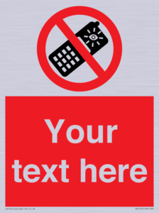 Custom No camera phones Sign